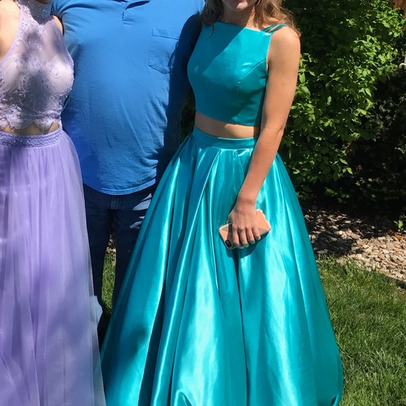 green silk dress prom